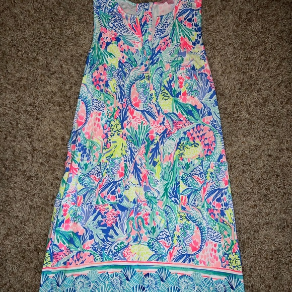 Lilly Pulitzer Mermaid Cove Kelbi Stretch Shift Dress size 0 EUC - Picture 1 of 4